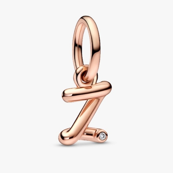 Pandora Letter z Script Alphabet Dangle Charm - Picture 1 of 6